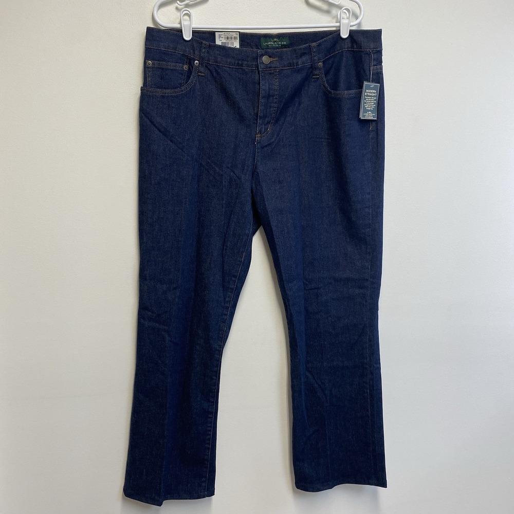 Lauren‎ Ralph Lauren Jeans Slimming Modern Straight Sz 16 Length 30 HEMMED NWT
